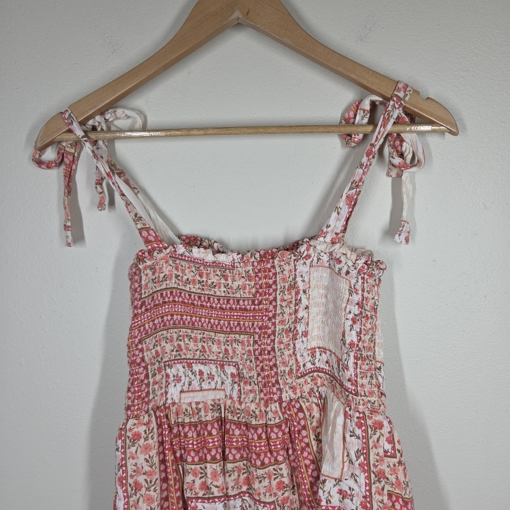 American Eagle Patchwork Printed Floral Smocked T… - image 7